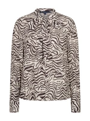 Red Button blouse Zebra Espresso