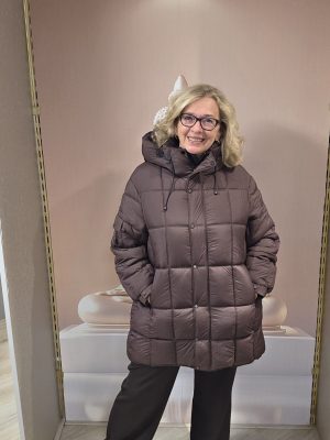 Iz Naiz oversized puffer winterjas Espresso