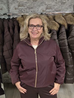 Bomber puffer jacket Aubergine