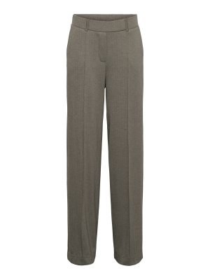 &Co woman broek Geniva vissengraat Dark Khaki