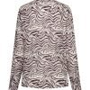 Red Button blouse zebra Burgundy
